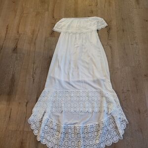 Solitaire White Strapless Swim Dress White Size Large